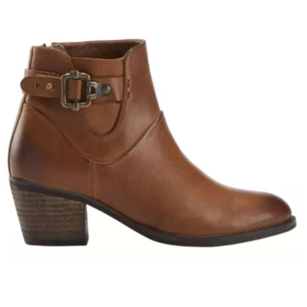 EARTH W Riverton Tan Leather Booty Size 8 Wide/EUR 40